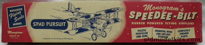Monogram Speedee-Bilt Spad Pursuit  - Flying Scale Model Airplane, G8 plastic model kit